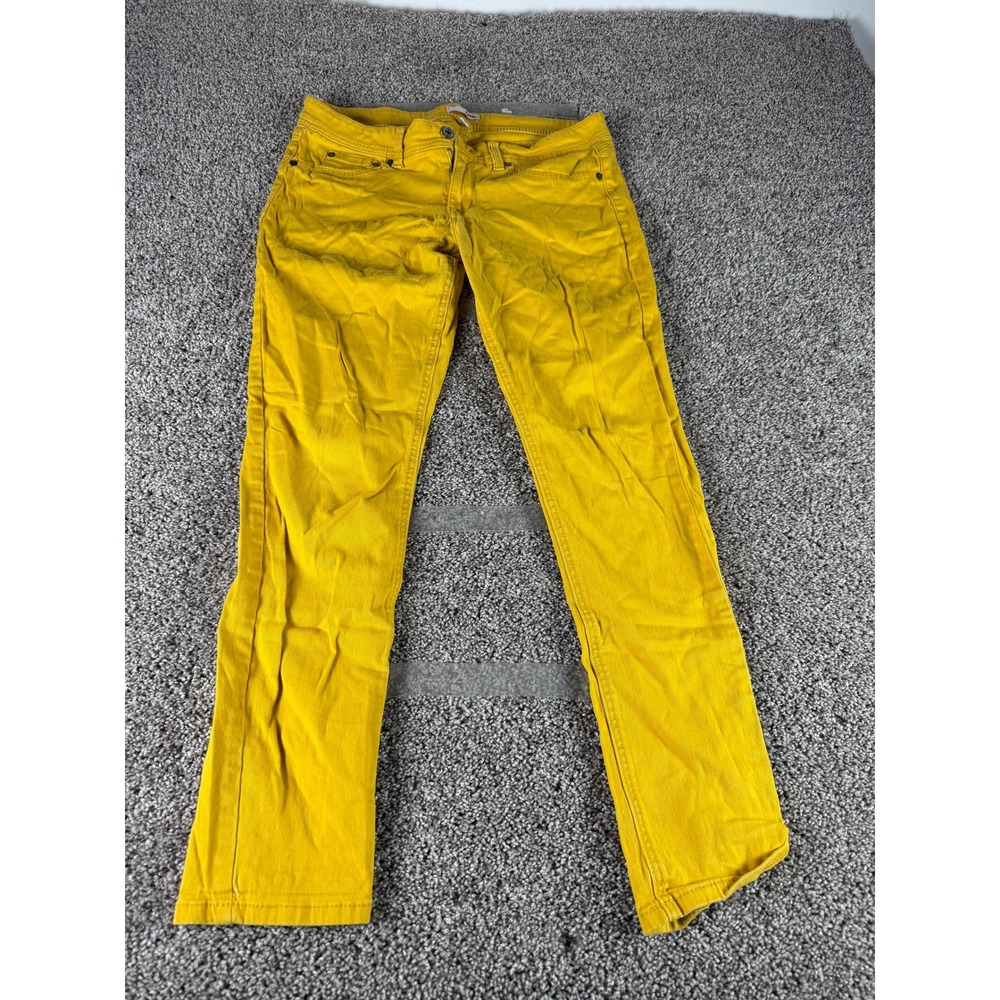 BONGO Pants Women's Yellow Skinny Leg Stretch Mustard Gold Jeans Classic - 11